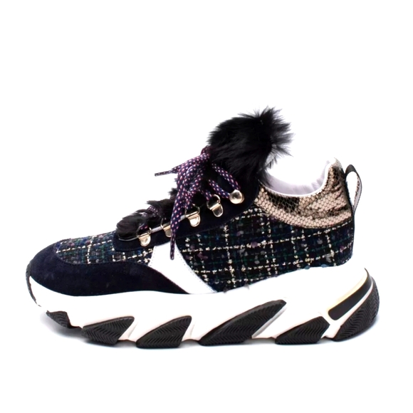 Pollini Shoes - Luxury winter POLLINI Sneakers Shoes US6.5 IT37 EU38 UK4 leather fur lined